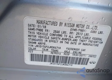 2018 Infiniti Q50 3.0T Luxe z USA, uszkodzony, nr VIN JN1EV7AP2JM364719